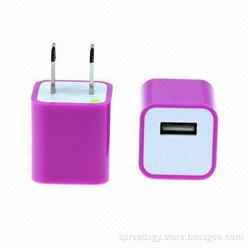 USB Charger, 100 to 240V AC Input and 5.0V DC/1A Output, Nice for Promotional Gift